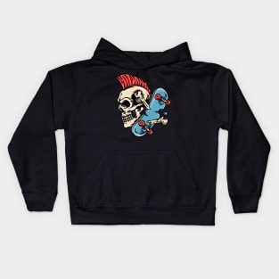 Skull Punk And Skateboard Kids Hoodie